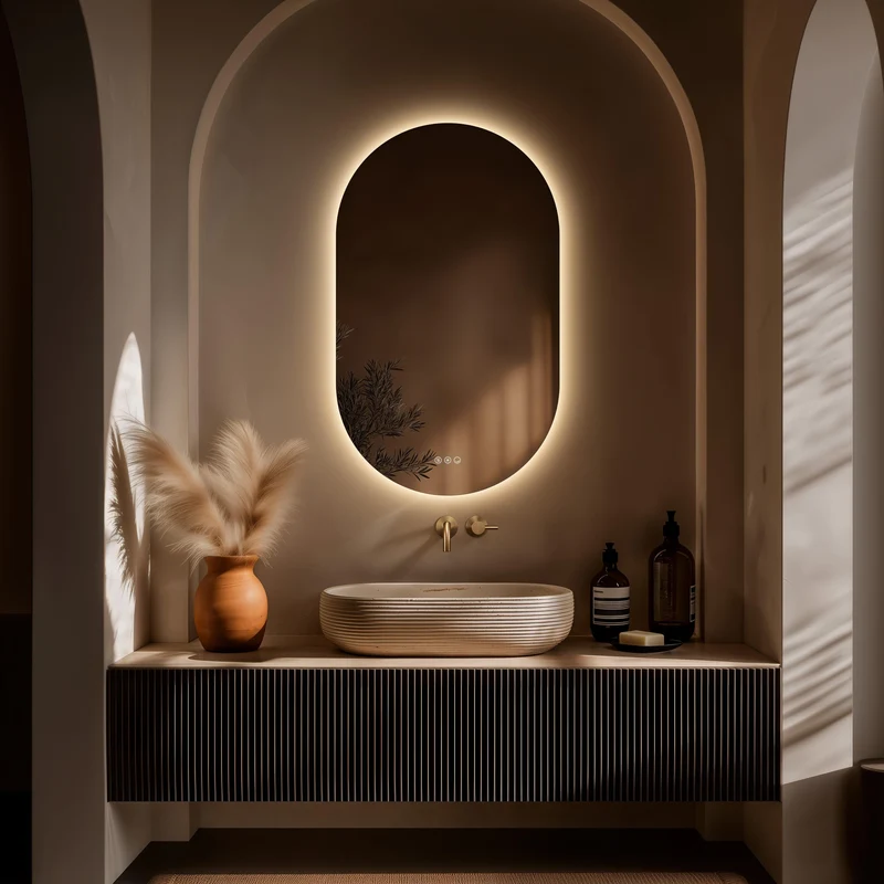 Claris Capsule Illuminated Mirror 60 x 100cm with Adjustable Dotless Lighting and Demister