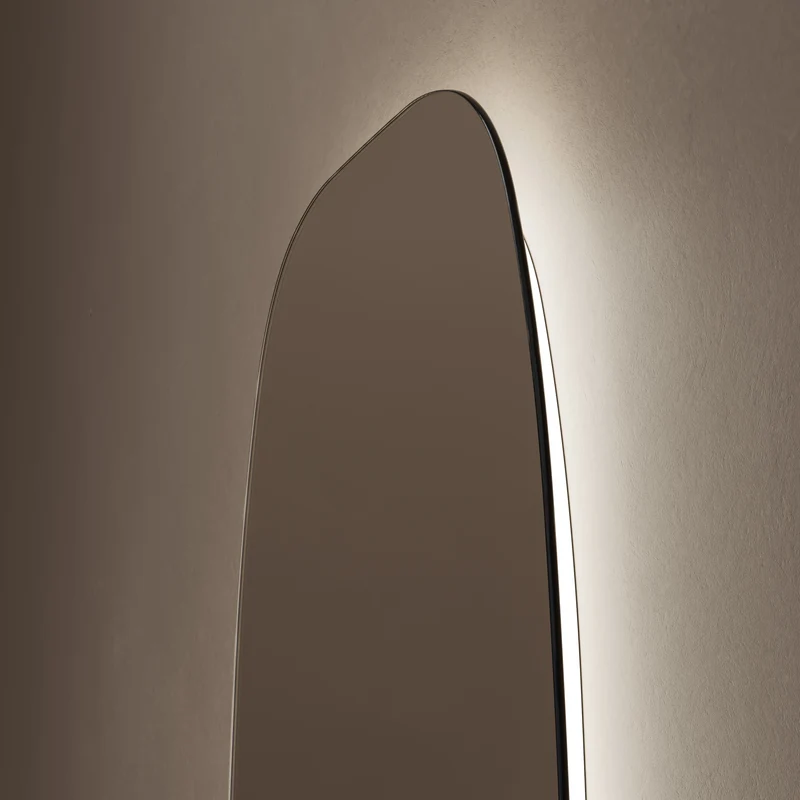 Claris Barrel Illuminated Mirror 50 x 90cm with Adjustable Dotless Lighting and Demister