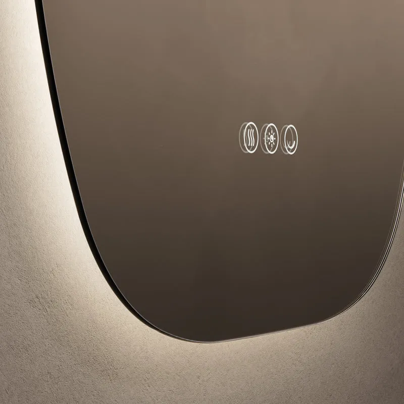 Claris Barrel Illuminated Mirror 50 x 90cm with Adjustable Dotless Lighting and Demister