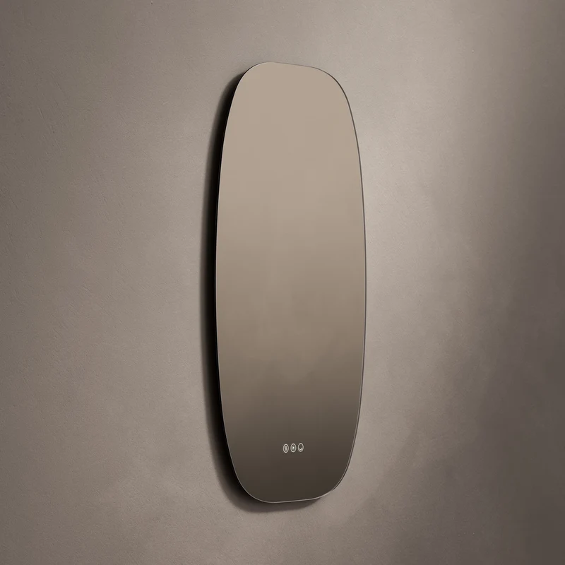 Claris Barrel Illuminated Mirror 50 x 90cm with Adjustable Dotless Lighting and Demister