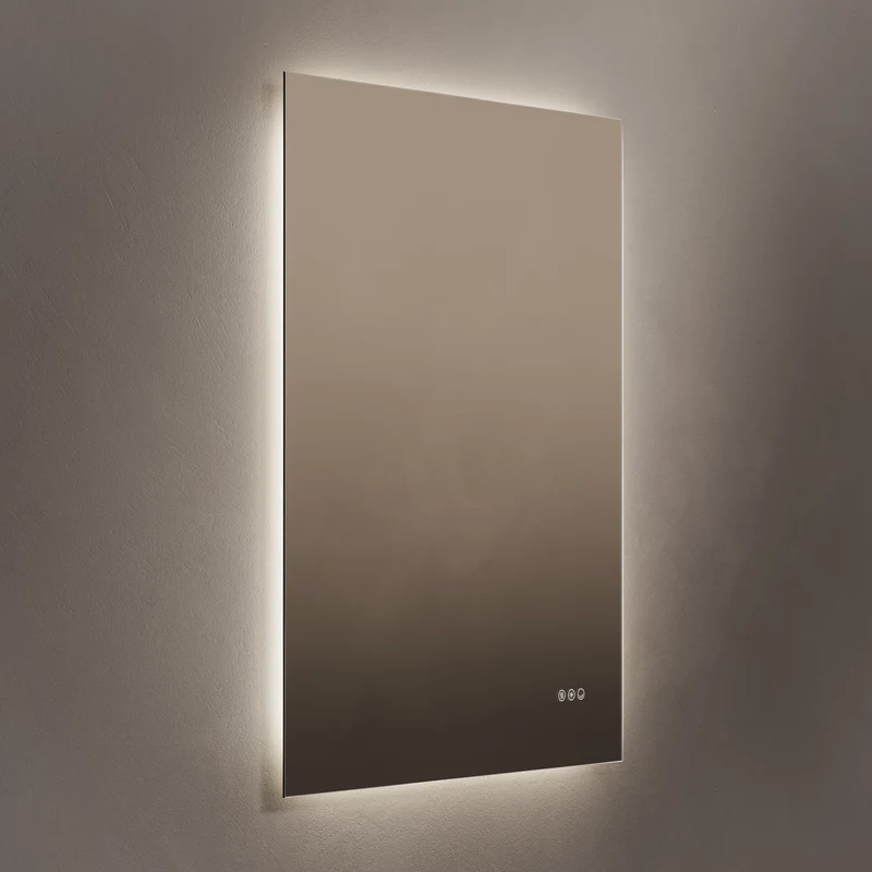 Claris Rectangular Illuminated Mirror 80 x 100cm with Adjustable Dotless Lighting and Demister