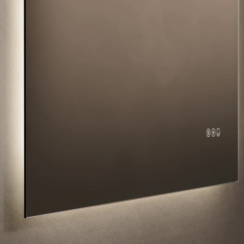 Claris Rectangular Illuminated Mirror 80 x 100cm with Adjustable Dotless Lighting and Demister