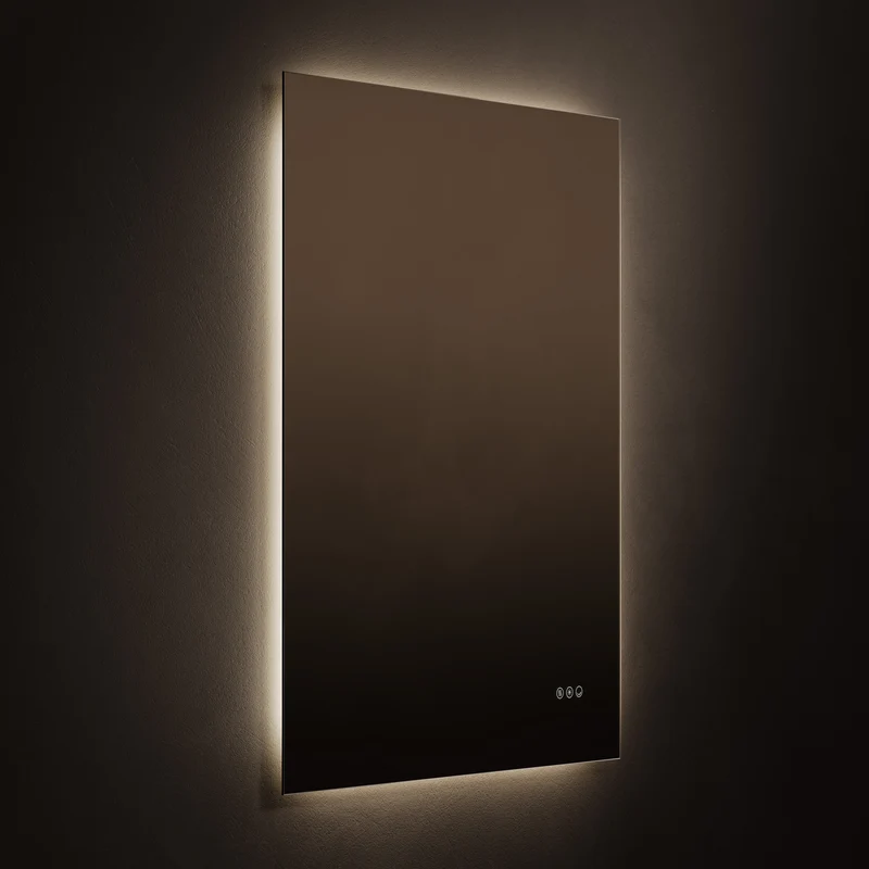 Claris Rectangular Illuminated Mirror 80 x 100cm with Adjustable Dotless Lighting and Demister