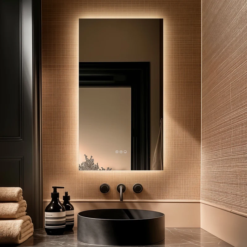 Claris Rectangular Illuminated Mirror 50 x 90cm with Adjustable Dotless Lighting and Demister