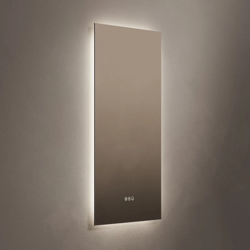 Claris Rectangular Illuminated Mirror 50 x 90cm with Adjustable Dotless Lighting and Demister