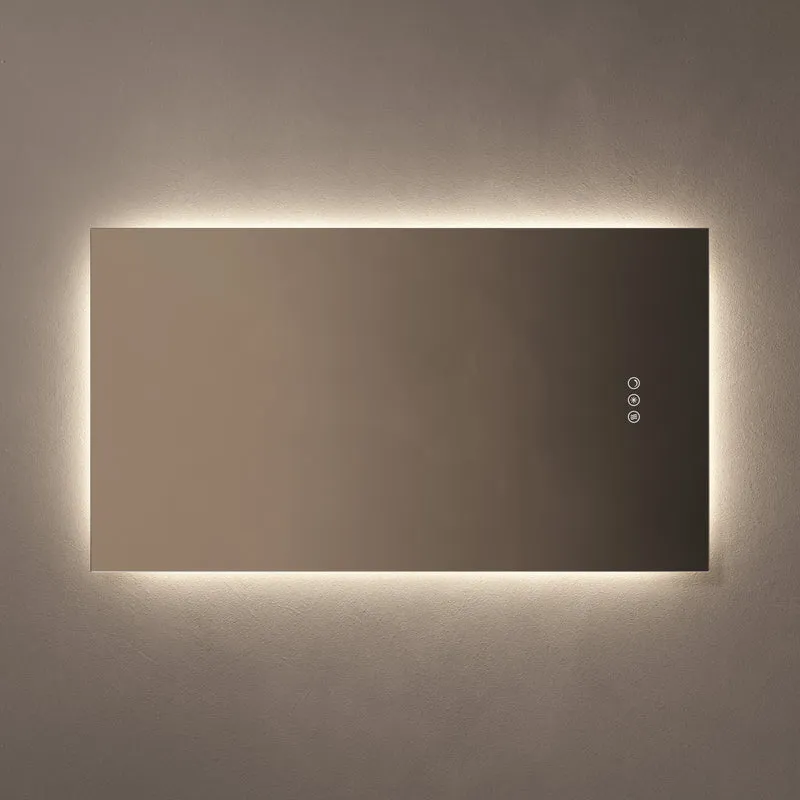 Claris Rectangular Illuminated Mirror 50 x 90cm with Adjustable Dotless Lighting and Demister