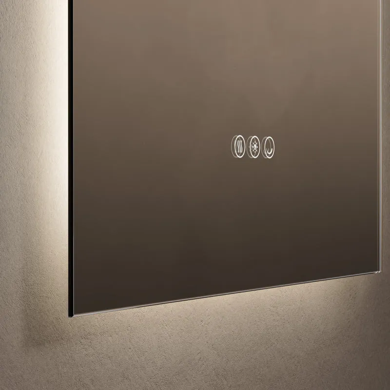 Claris Rectangular Illuminated Mirror 50 x 90cm with Adjustable Dotless Lighting and Demister
