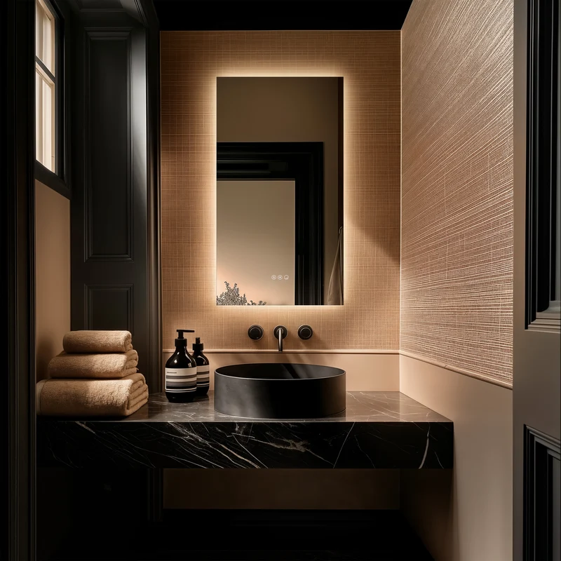 Claris Rectangular Illuminated Mirror 50 x 90cm with Adjustable Dotless Lighting and Demister