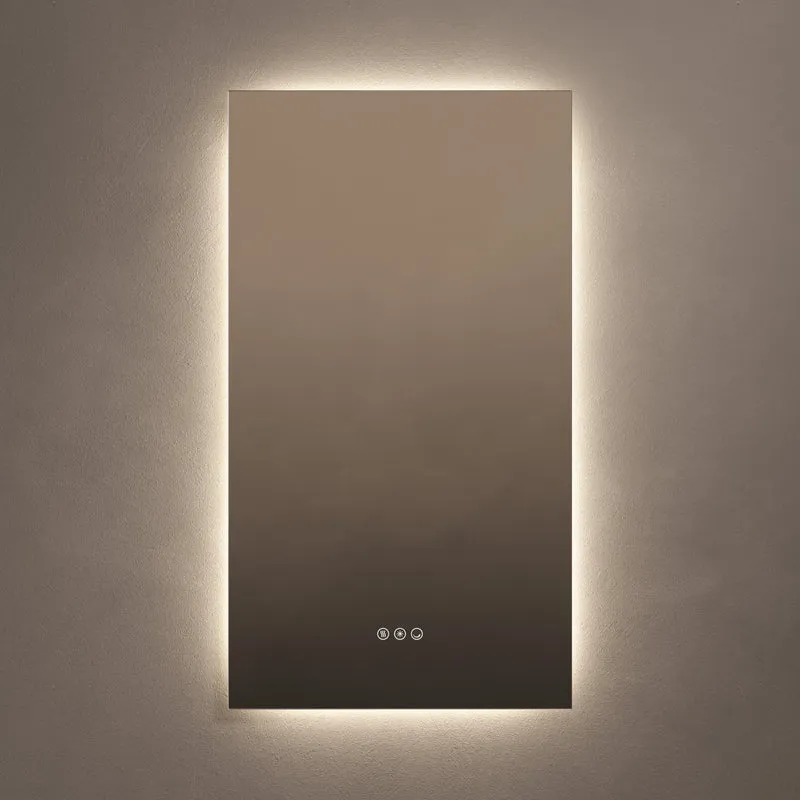 Claris Rectangular Illuminated Mirror 50 x 90cm with Adjustable Dotless Lighting and Demister