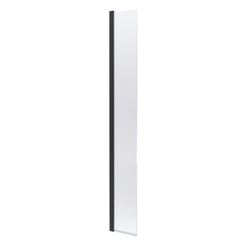 300mm Concealed Hinged Return For 8mm, 1950mm Wetroom Screen - Matt Black