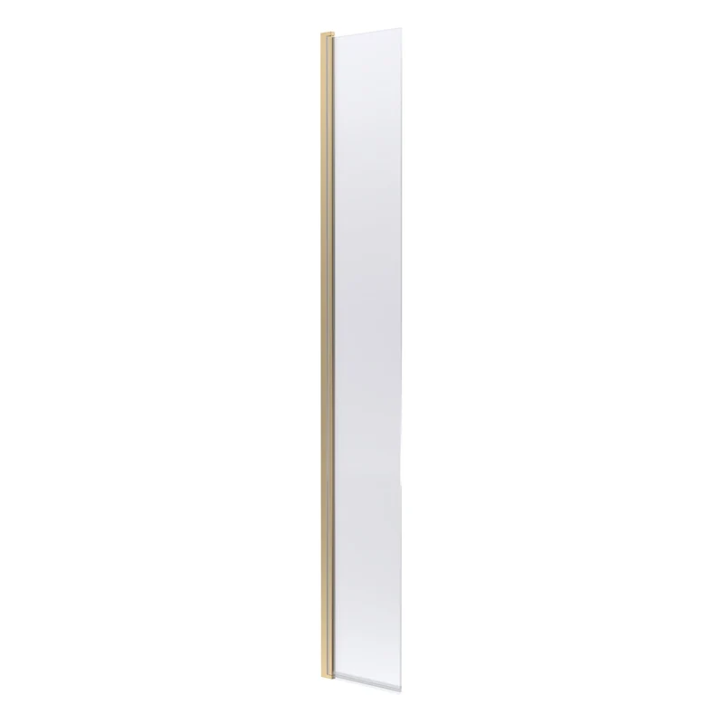 300mm Concealed Hinged Return For 8mm, 1950mm Wetroom Screen - Brushed Brass