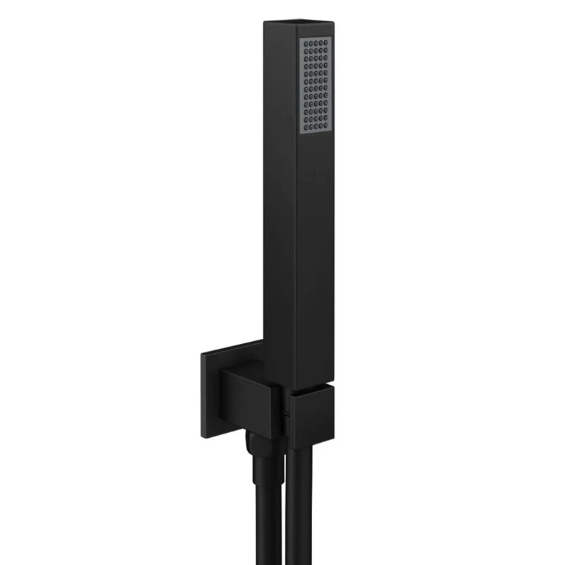 Black Triple Thermostatic Concealed Mixer Shower Kit with Ceiling Mounted 200mm Shower Head & Handset