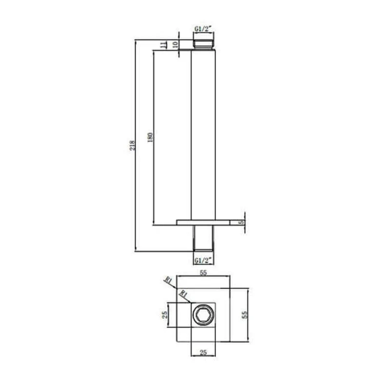 Black Twin Thermostatic Concealed Mixer Shower Kit with Ceiling Mounted 200mm Shower Head