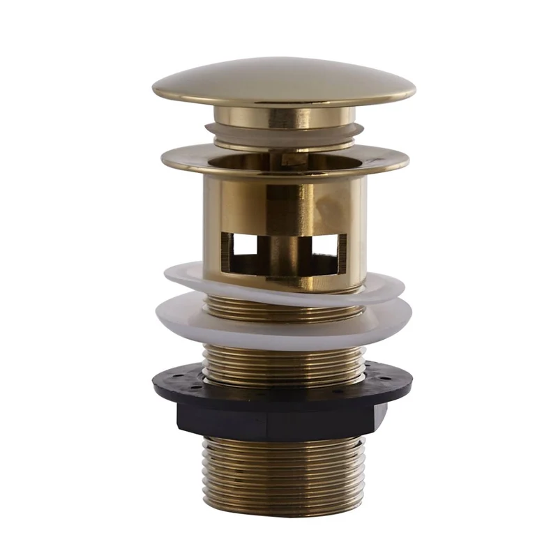 Eliseo Ricci Press Top Slotted Basin Waste - Brushed Brass