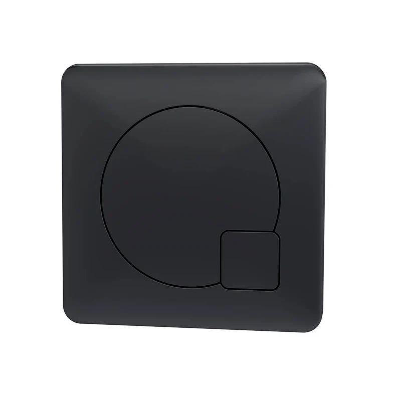 Nuie Square Dual Flush Black Push Button - Black