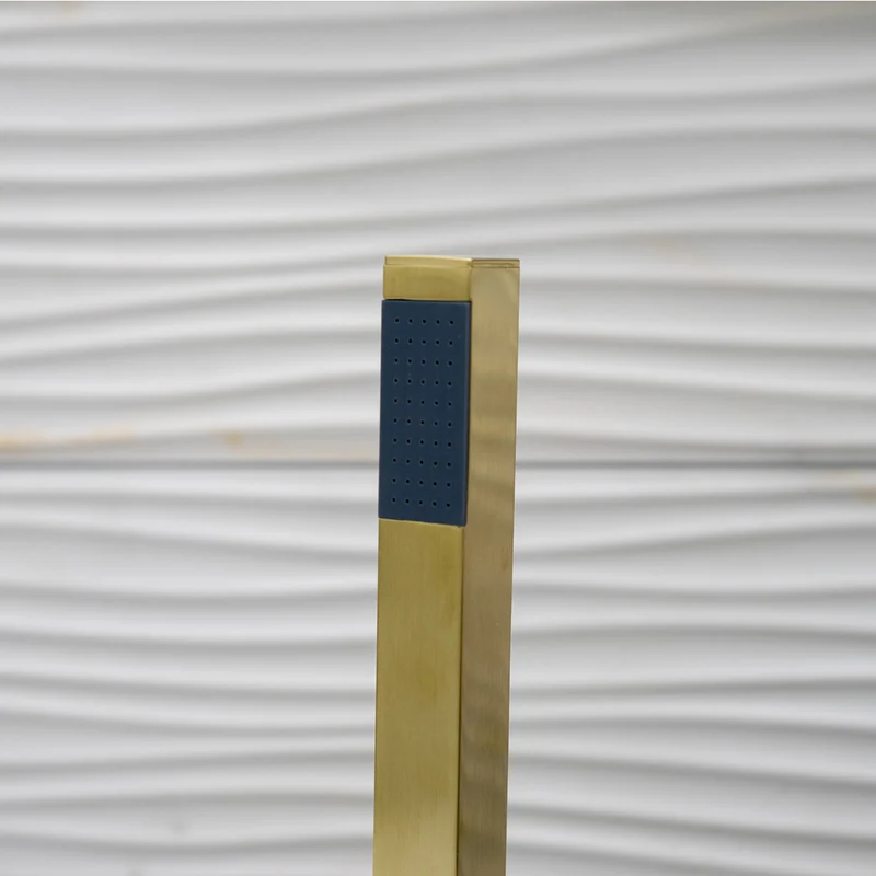 Eliseo Ricci Vesu Floor Standing Bath Shower Mixer - Brushed Brass