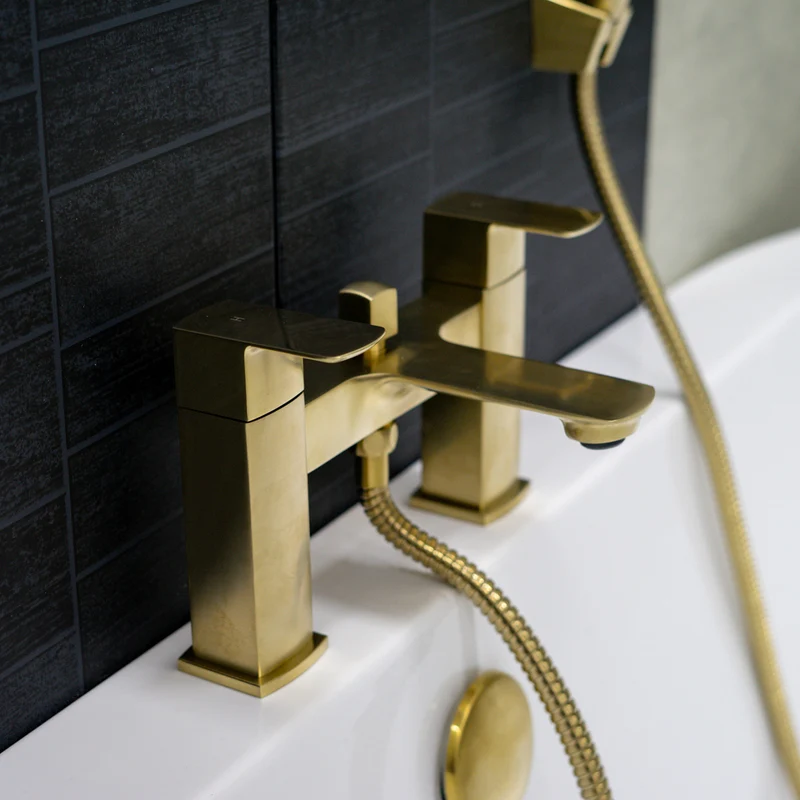 Eliseo Ricci Vesu Bath Shower Mixer - Brushed Brass