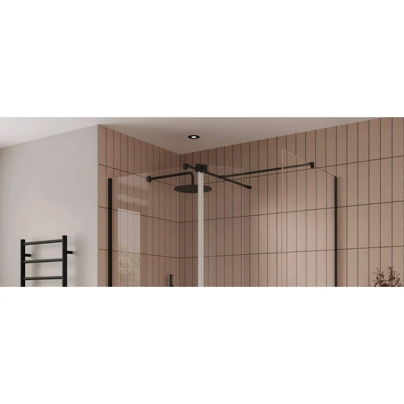 Lustre Wetroom T Piece Kit - Matt Black