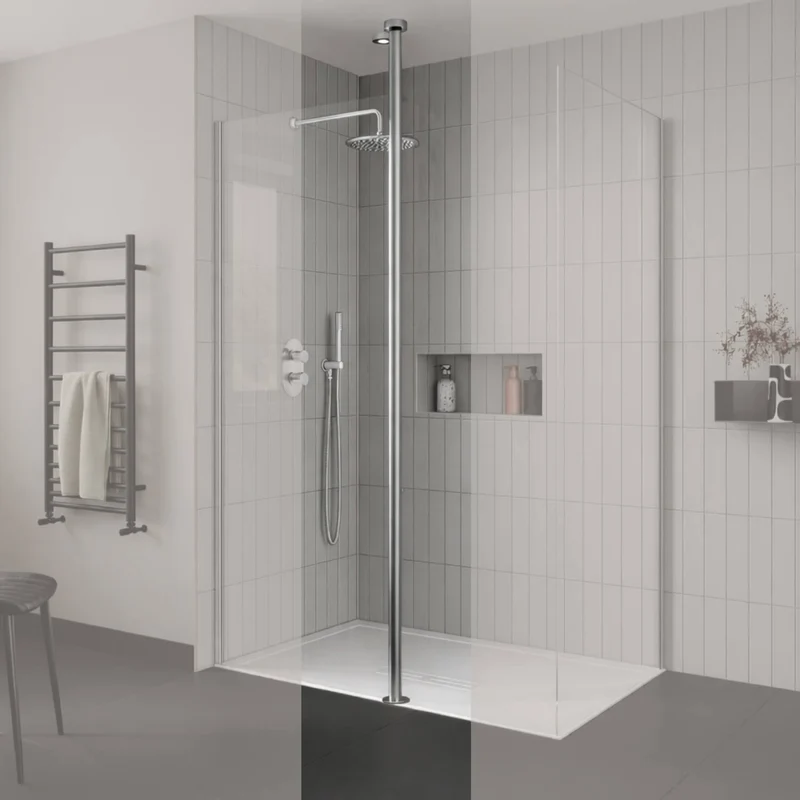 Lustre Ceiling Post For Wetroom Screen - Chrome