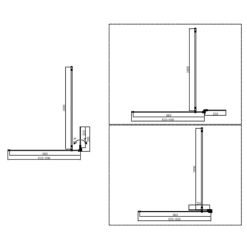 Lustre Chrome Flipper Panel For 2000mm Wetroom Screens