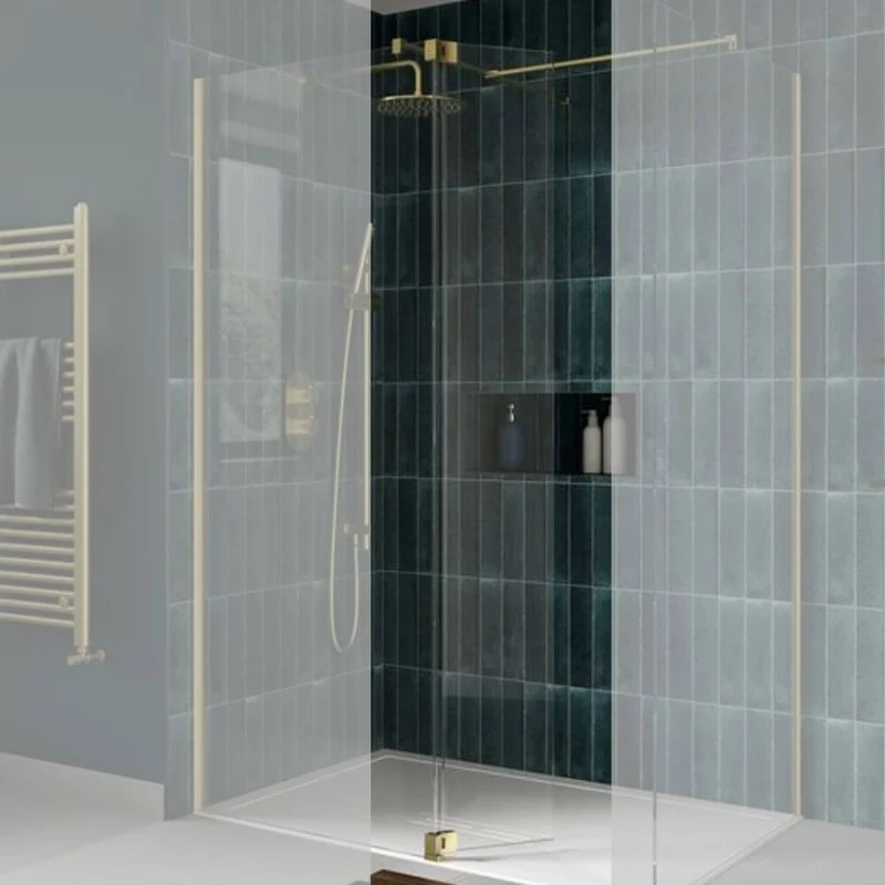 Lustre Brushed Brass Flipper Panel For 2000mm Wetroom Screens