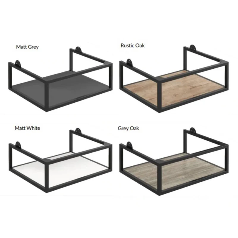 Ambience 800mm Wall Hung Frame & Shelf - Black