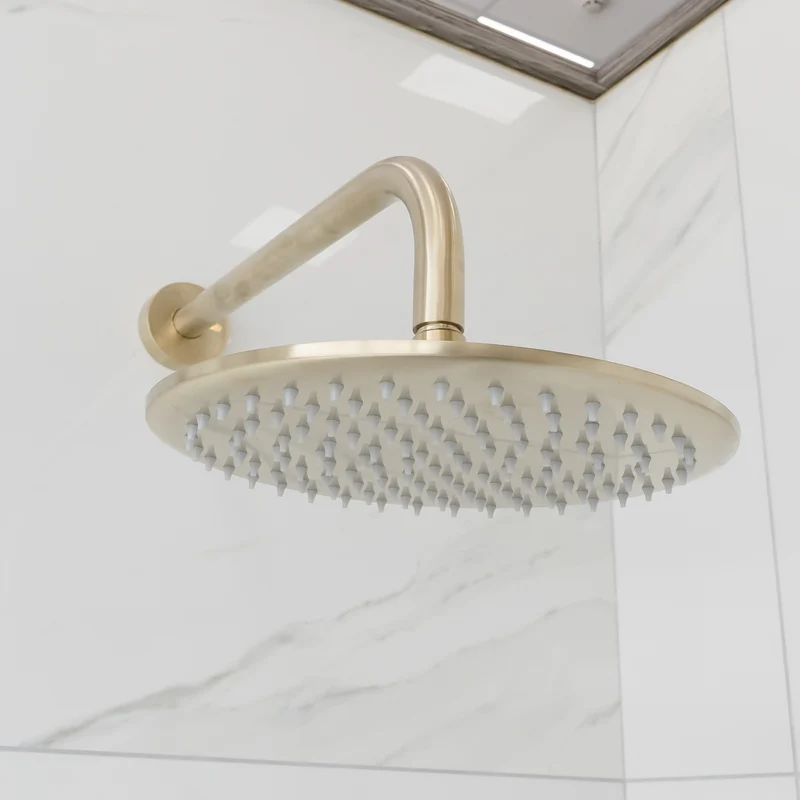 Eliseo Ricci Exclusiv Round Handle, Head & Handset Riser Shower - Brushed Brass