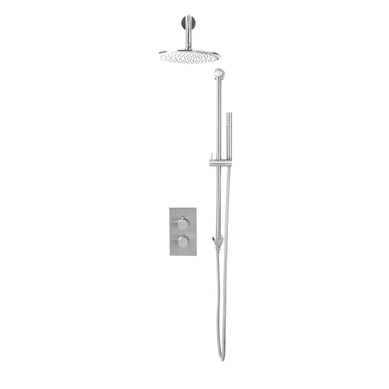 Eliseo Ricci Exclusiv Round Handle, Head & Handset Riser Shower - Chrome