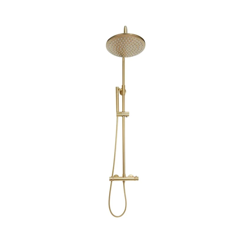 Eliseo Ricci Exclusive Round Rigid Riser Shower - Brushed Brass