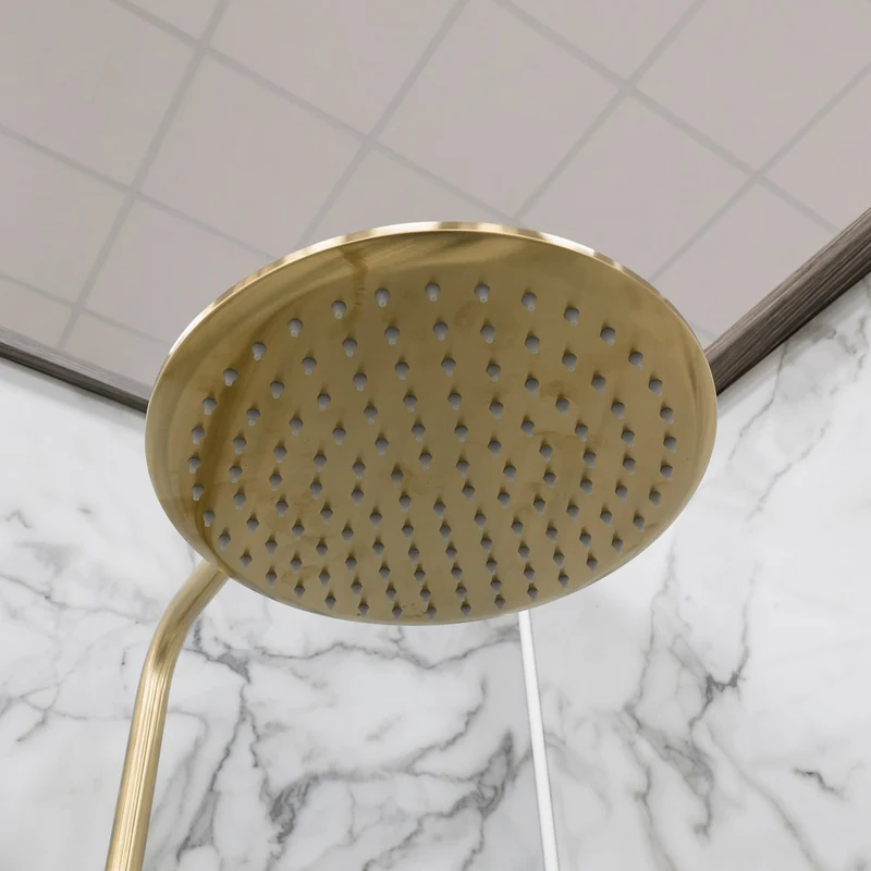 Eliseo Ricci Exclusive Round Rigid Riser Shower - Brushed Brass