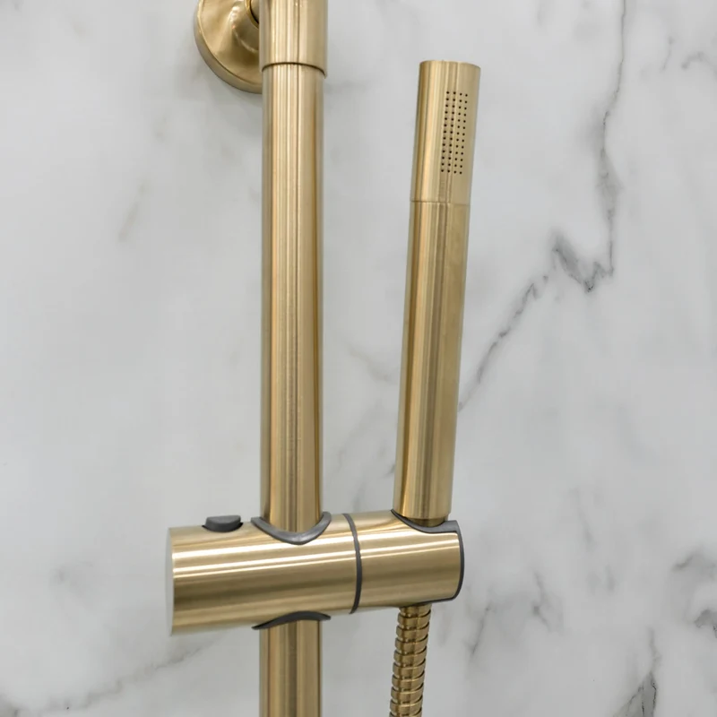 Eliseo Ricci Exclusive Round Rigid Riser Shower - Brushed Brass