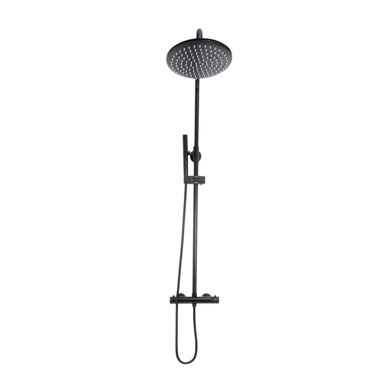 Eliseo Ricci Exclusiv Round Rigid Riser Shower - Black