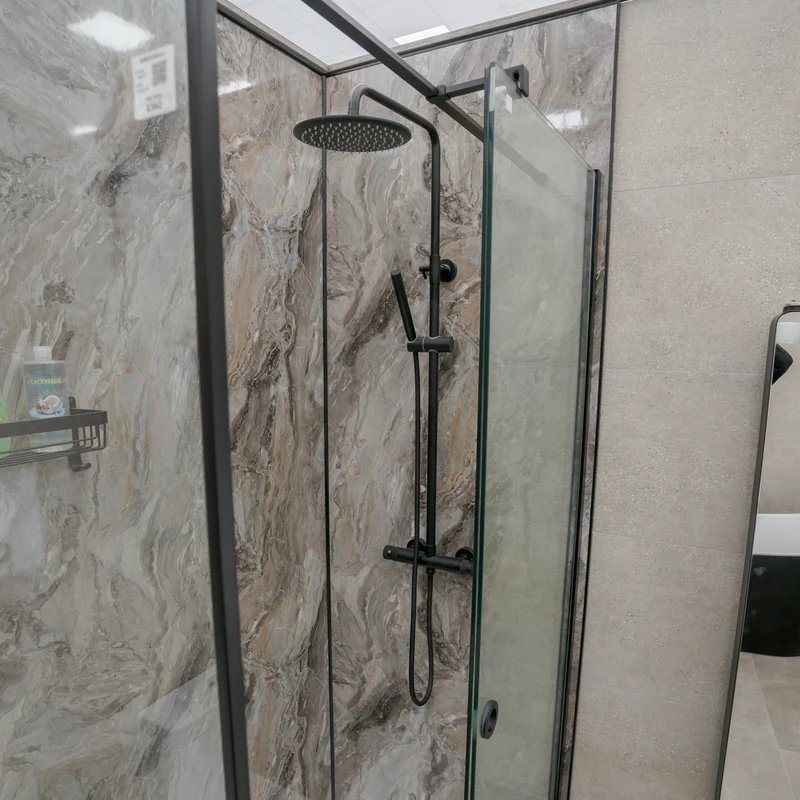Eliseo Ricci Exclusiv Round Rigid Riser Shower - Black