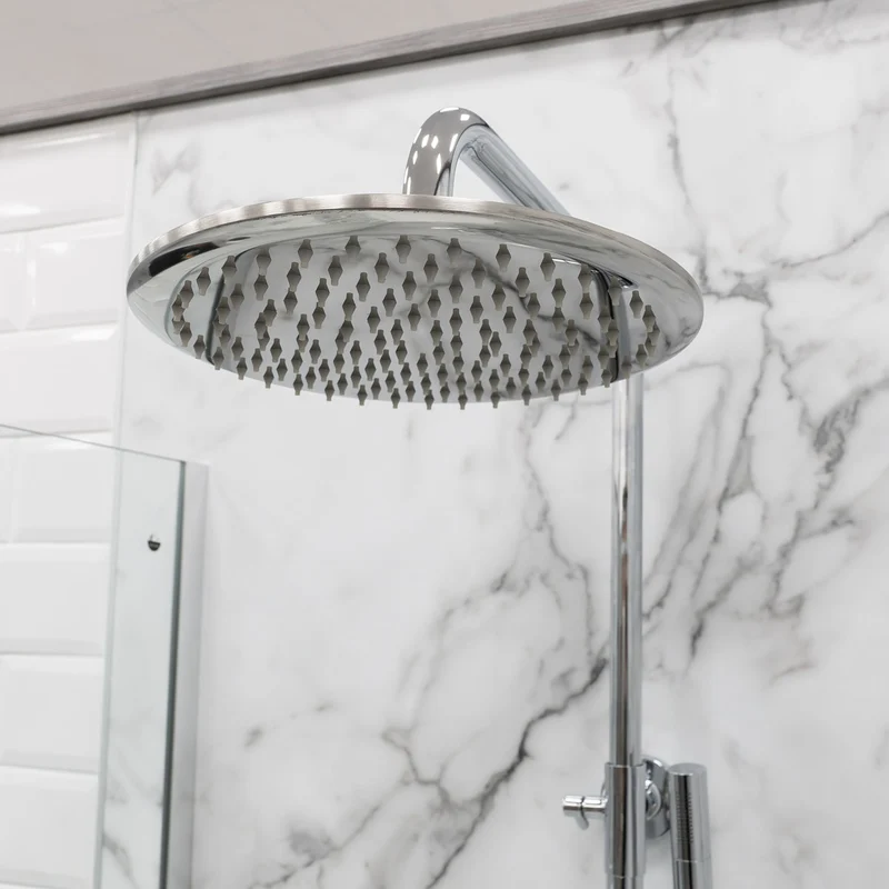 Eliseo Ricci Exclusiv Round Rigid Riser Shower - Chrome