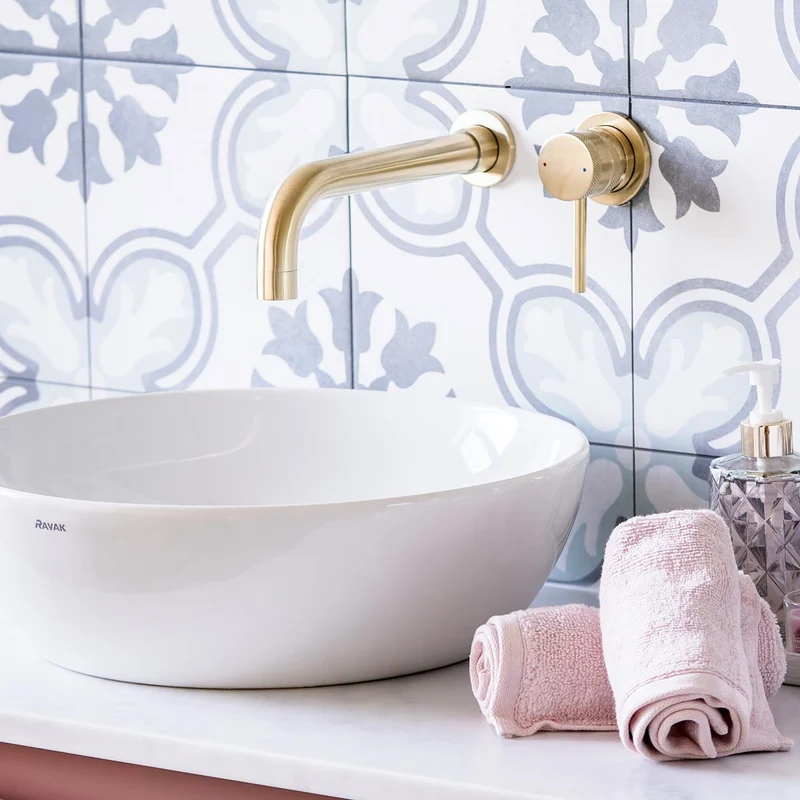 Eliseo Ricci Exclusiv Wall Mounted Basin Mixer - Brushed Brass