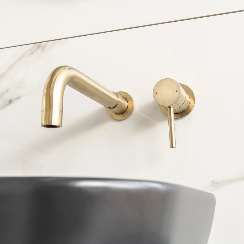 Eliseo Ricci Exclusiv Wall Mounted Basin Mixer - Brushed Brass