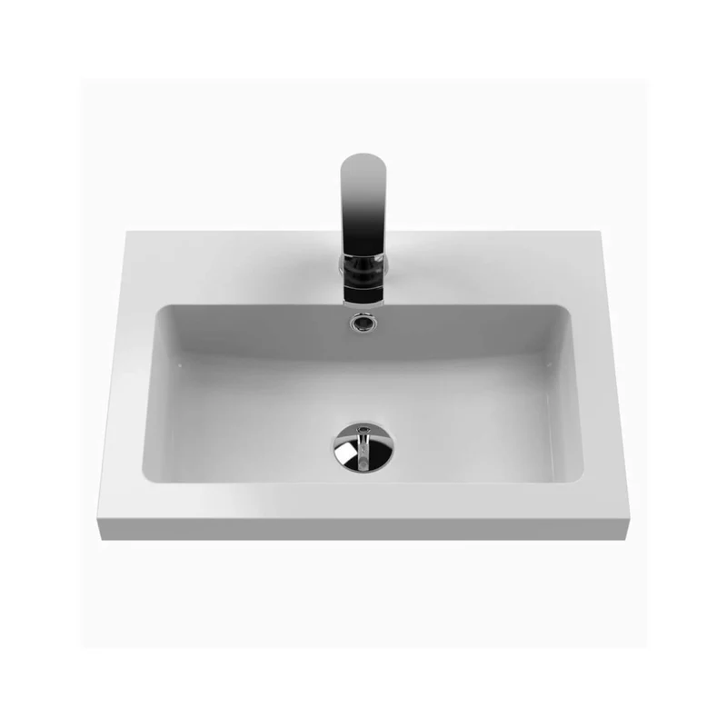 Lana Compact 600mm Floorstanding 2 Door Vanity Unit & Basin - Satin Grey