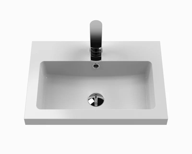 Lana Compact 600mm Floorstanding 2 Door Vanity Unit & Basin - Satin Grey