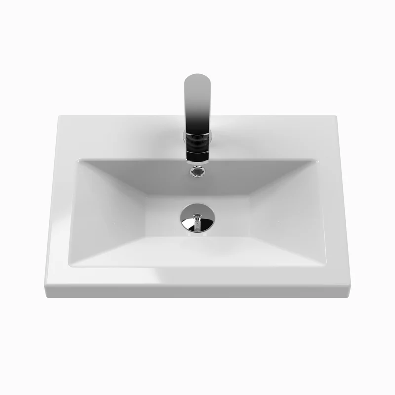 Lana Compact 500mm Floorstanding 2 Door Vanity Unit & Basin - Satin Soft Black