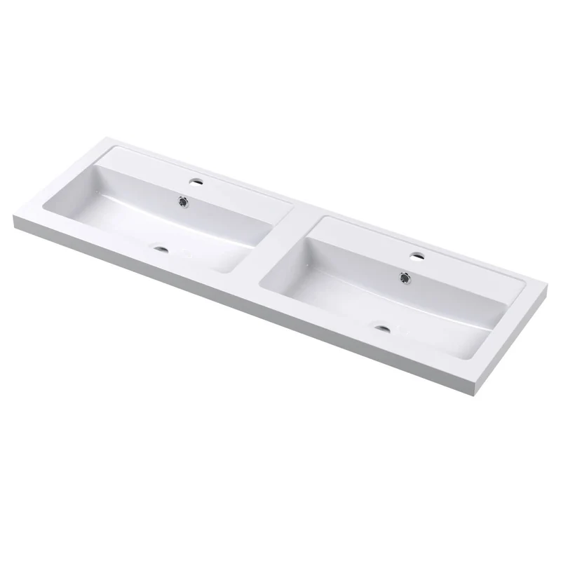 Lana 1200mm Wall Hung 4 Door Vanity Unit & Double Basin - Satin Grey