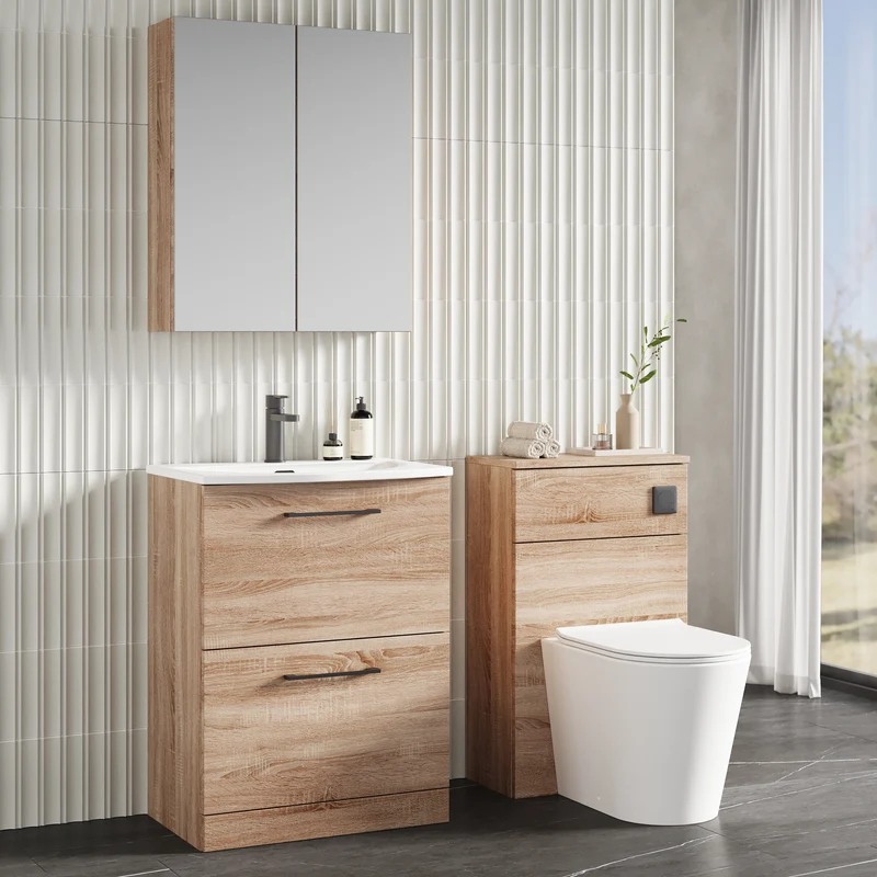Lana 800mm Floor Standing 2 Drawer Vanity Unit & Basin - Bathroom Furniture Range