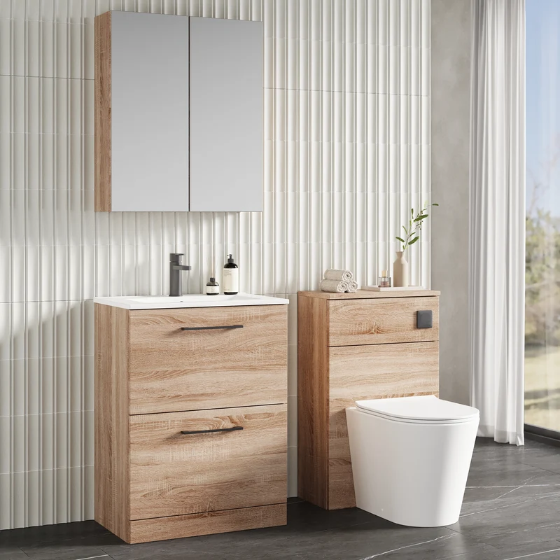 Lana 800mm Floor Standing 2 Drawer Vanity Unit & Basin - Bathroom Furniture Range