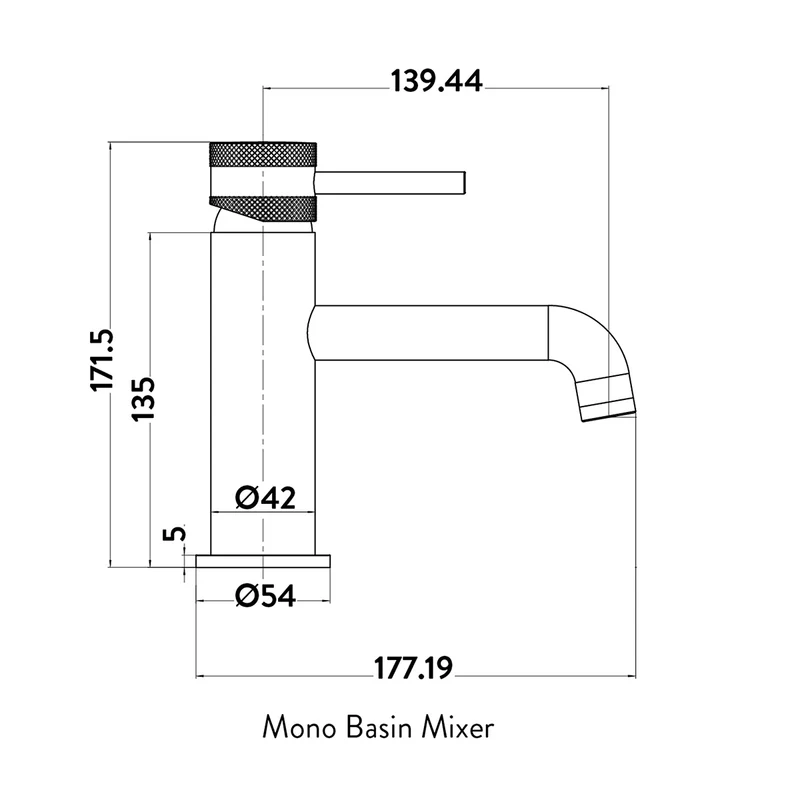 Eliseo Ricci Exclusiv Tall Mono Basin Mixer - Black