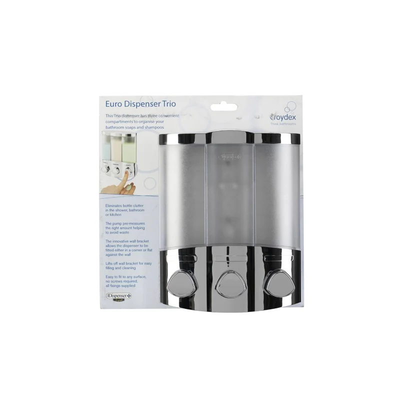 Croydex Euro Dispenser Trio - Chrome