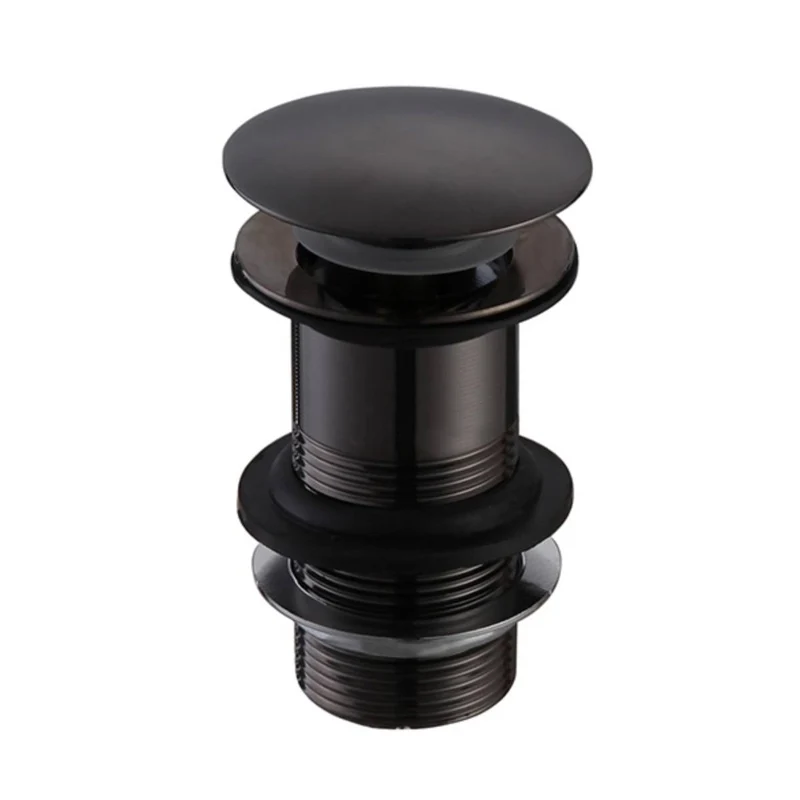 Eliseo Ricci Press Top Unslotted Basin Waste - Black