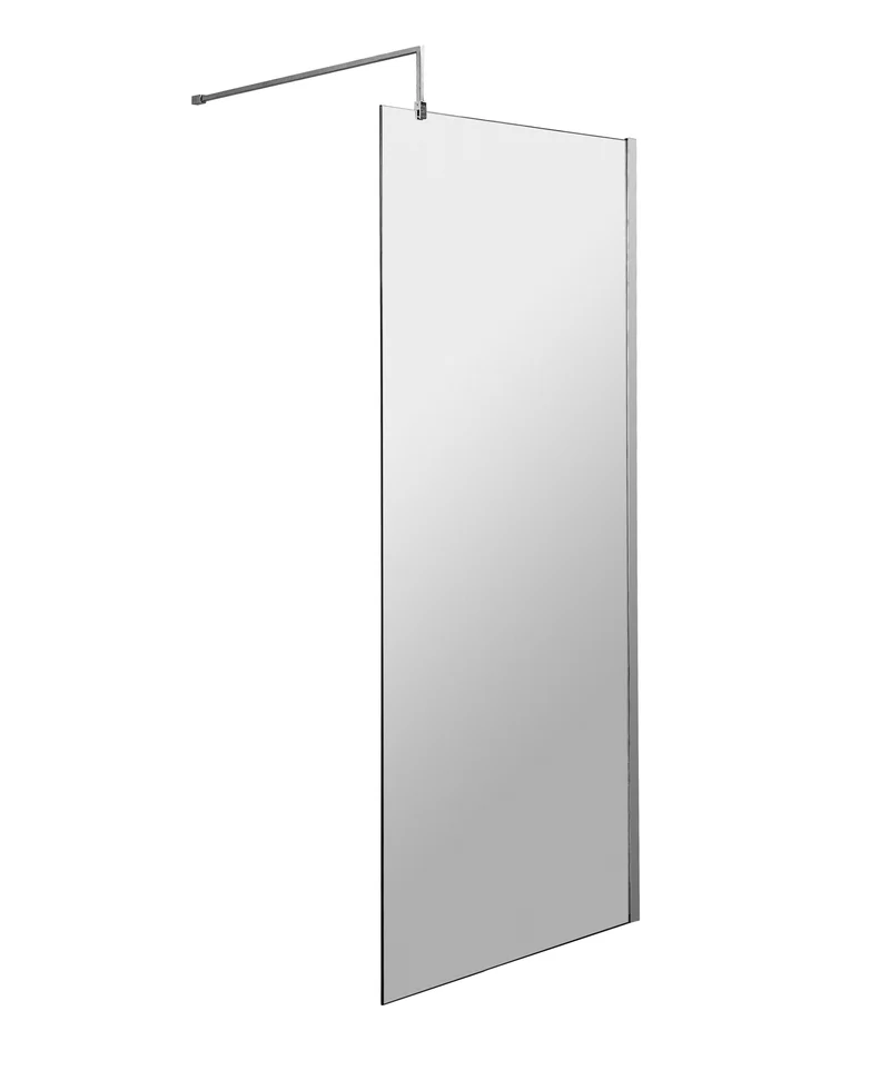 Vista 8mm Chrome Walk-In Shower Screen - 1950mm With Easy Clean Glass