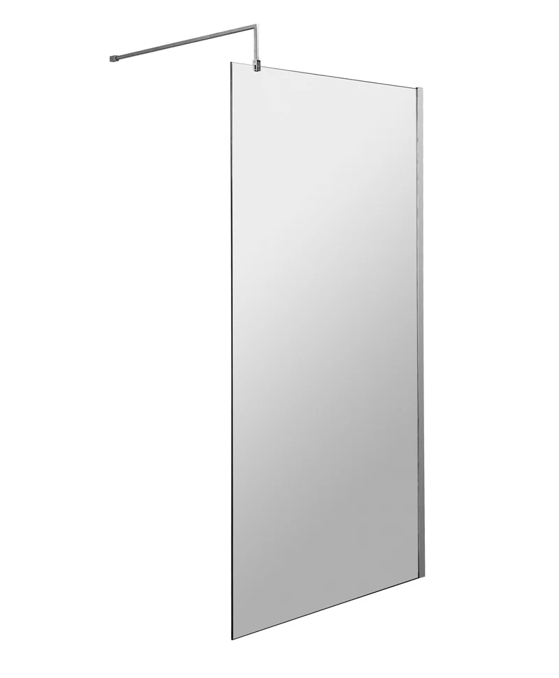 Vista 8mm Chrome Walk-In Shower Screen - 1950mm With Easy Clean Glass