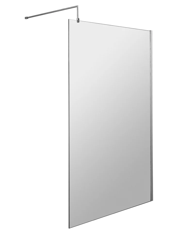 Vista 8mm Chrome Walk-In Shower Screen - 1950mm With Easy Clean Glass