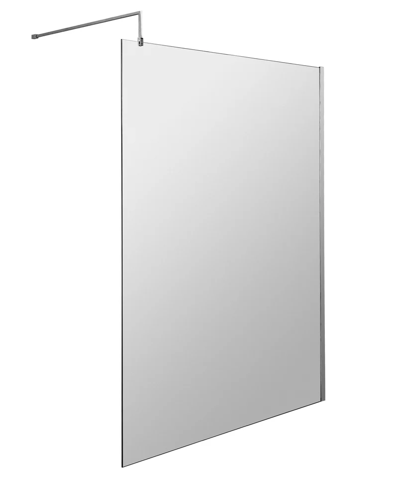 Vista 8mm Chrome Walk-In Shower Screen - 1950mm With Easy Clean Glass