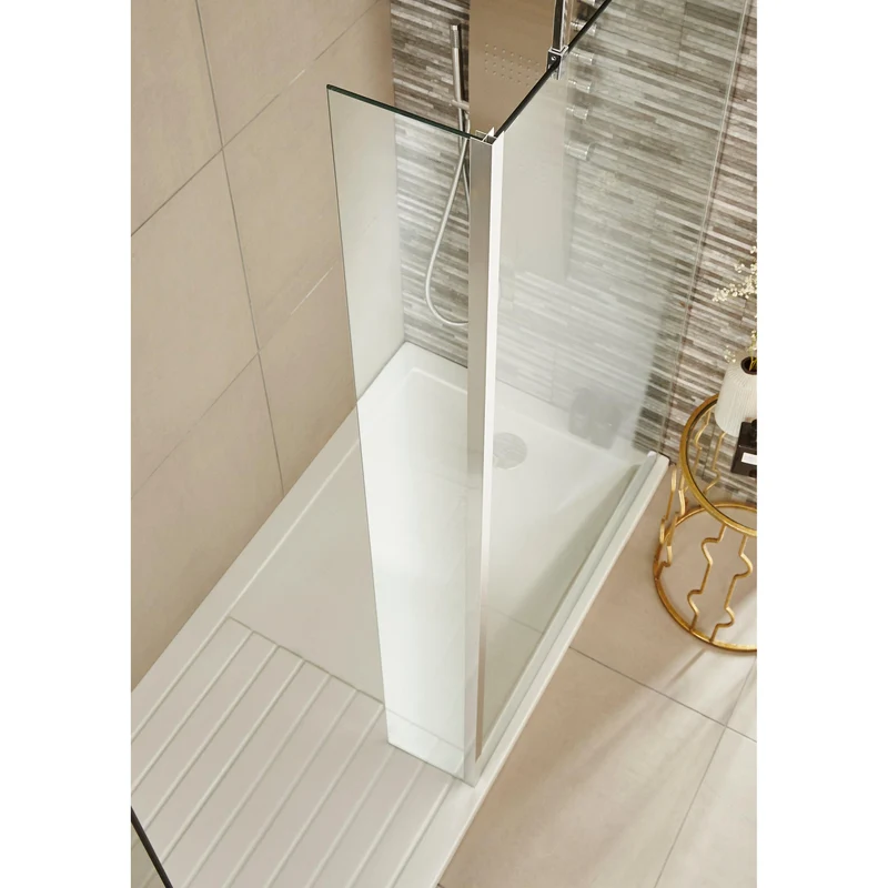 215mm Fixed Return For 8mm, 1950mm Wetroom Screen - Chrome